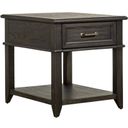 The appearance of Mill Creek Drawer End Table In Dark Brown designed by Liberty in the transitional interior design. This dark brown piece of furniture was selected by 1StopBedrooms from Mill Creek Collection to add a touch of cosiness and style into your home. Sku: 792-OT1020. Material: Rubberwood.