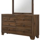 The appearance of Millie Dresser (Brown Cherry) designed by Crown Mark in the modern / contemporary interior design. This brown cherry piece of furniture  was selected by 1StopBedrooms from Millie Collection to add a touch of cosiness and style into your home. Sku: B9250-1. Material: MDF.