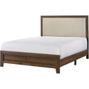 The appearance of Millie Queen Upholstery Bed In Brown Cherry designed by Crown Mark in the transitional interior design. This brown cherry piece of furniture was selected by 1StopBedrooms from Millie Collection to add a touch of cosiness and style into your home. Sku: B9255-Q-BED. Bed Size: Queen. Material: MDF. Bed Type: Upholstered Bed.