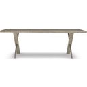 The appearance of Milo Dining Table designed by Bernhardt in the modern / contemporary interior design. This morel/glazed silver piece of furniture  was selected by 1StopBedrooms from Highland Park Collection to add a touch of cosiness and style into your home. Sku: 398224G. Material: Steel. Table Top Shape: Rectangular. Size: 42" x 88".