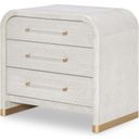 The appearance of Miramar 3 Drawer Nightstand In Oyster designed by Legacy Classic in the modern / contemporary interior design. This oyster piece of furniture was selected by 1StopBedrooms from Miramar Collection to add a touch of cosiness and style into your home. Sku: 3300-3100. Material: Oak Veneer.