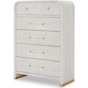 The appearance of Miramar 5 Drawer Chest In Oyster designed by Legacy Classic in the modern / contemporary interior design. This oyster piece of furniture was selected by 1StopBedrooms from Miramar Collection to add a touch of cosiness and style into your home. Sku: 3300-2200. Material: Oak Veneer.