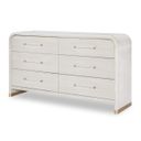 The appearance of Miramar 6 Drawer Dresser In Oyster designed by Legacy Classic in the modern / contemporary interior design. This oyster piece of furniture was selected by 1StopBedrooms from Miramar Collection to add a touch of cosiness and style into your home. Sku: 3300-1200. Material: Oak Veneer.