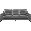 The appearance of Mischa Sofa In Gray designed by Homelegance in the modern / contemporary interior design. This gray piece of furniture was selected by 1StopBedrooms from Mischa Collection to add a touch of cosiness and style into your home. Sku: 9514DGY-3. Material: Leather.