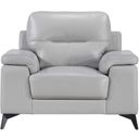 The appearance of Mischa Silver Gray Leather Chair designed by Homelegance in the modern / contemporary interior design. This gray piece of furniture was selected by 1StopBedrooms from Mischa Collection to add a touch of cosiness and style into your home. Sku: 9514SVE-1. Material: Leather.