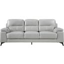 The appearance of Mischa Silver Gray Leather Sofa designed by Homelegance in the modern / contemporary interior design. This gray piece of furniture was selected by 1StopBedrooms from Mischa Collection to add a touch of cosiness and style into your home. Sku: 9514SVE-3. Material: Leather.