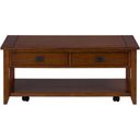 The appearance of Mission 44 Inch Oak Coffee Table In Oak Brown designed by Jofran in the transitional interior design. This oak brown piece of furniture was selected by 1StopBedrooms from Mission Collection to add a touch of cosiness and style into your home. Sku: 1032-1. Material: MDF.