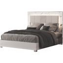 The appearance of Mist Queen Panel Bed In White designed by Galaxy Home Furnishings in the modern / contemporary interior design. This white piece of furniture was selected by 1StopBedrooms from Mist Collection to add a touch of cosiness and style into your home. Sku: 601955557733-1;601955557733-2. Bed Type: Panel Bed. Bed Size: Queen. Material: Solid Wood.