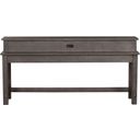 The appearance of Modern Farmhouse Console Bar Table (Dusty Charcoal) designed by Liberty in the transitional interior design. This charcoal piece of furniture was selected by 1StopBedrooms from Modern Farmhouse Collection to add a touch of cosiness and style into your home. Sku: 406-OT7837. Material: Wood. Table Top Shape: Rectangular.