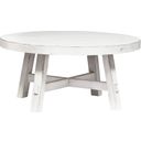 The appearance of Modern Farmhouse Splay Leg Round Cocktail In White designed by Liberty in the country / farmhouse interior design. This white piece of furniture  was selected by 1StopBedrooms from Modern Farmhouse Collection to add a touch of cosiness and style into your home. Sku: 406W-OT1013. Material: Poplar.