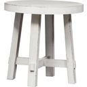 The appearance of Modern Farmhouse Splay Leg Round End Table In White designed by Liberty in the country / farmhouse interior design. This white piece of furniture  was selected by 1StopBedrooms from Modern Farmhouse Collection to add a touch of cosiness and style into your home. Sku: 406W-OT1024. Material: Poplar.