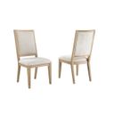 Modern Loft Dining Side Chair Set of 2 with Upholstered Seat In Khaki