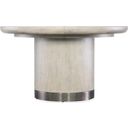 The appearance of Modern Mood Round Dining Table with 1-18 Inch Leaf In Light Wood designed by Hooker in the modern / contemporary interior design. This light wood piece of furniture was selected by 1StopBedrooms from Modern Mood Collection to add a touch of cosiness and style into your home. Sku: 6850-75201B-80;6850-75201T-80. Table Top Shape: Round. Size: 54". Material: Oak Veneer.