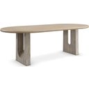The appearance of Modern Principles Emphasis Dining Table In Oak designed by Caracole in the modern / contemporary interior design. This oak piece of furniture  was selected by 1StopBedrooms from Modern Principles Collection to add a touch of cosiness and style into your home. Sku: M142-022-201B;M142-022-201T. Table Top Shape: Oval. Material: Wood. Size: 42" x 94".