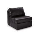The appearance of ModMax II Armless Chair In Black designed by Signature Design by Ashley in the modern / contemporary interior design. This black piece of furniture was selected by 1StopBedrooms from ModMax II Collection to add a touch of cosiness and style into your home. Sku: 7430546. Material: Leather Match.