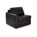 The appearance of ModMax II Left-Arm Facing Corner Chair In Black designed by Signature Design by Ashley in the modern / contemporary interior design. This black piece of furniture was selected by 1StopBedrooms from ModMax II Collection to add a touch of cosiness and style into your home. Sku: 7430564. Material: Leather Match.