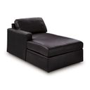 The appearance of ModMax II Left-Arm Facing Corner Chaise In Black designed by Signature Design by Ashley in the modern / contemporary interior design. This black piece of furniture was selected by 1StopBedrooms from ModMax II Collection to add a touch of cosiness and style into your home. Sku: 7430516. Material: Leather Match.