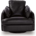 The appearance of ModMax II Swivel Glider Recliner In Black designed by Signature Design by Ashley in the modern / contemporary interior design. This black piece of furniture was selected by 1StopBedrooms from ModMax II Collection to add a touch of cosiness and style into your home. Sku: 7430561. Material: Leather Match.