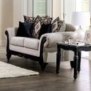 The appearance of Molfetta Loveseat In Light Brown and Black designed by Furniture of America in the traditional interior design. This light brown/black piece of furniture was selected by 1StopBedrooms from Molfetta Collection to add a touch of cosiness and style into your home. Sku: SM7304-LV. Material: Chenille.