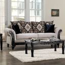 The appearance of Molfetta Sofa In Light Brown and Black designed by Furniture of America in the traditional interior design. This light brown/black piece of furniture was selected by 1StopBedrooms from Molfetta Collection to add a touch of cosiness and style into your home. Sku: SM7304-SF. Material: Chenille.