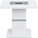 The appearance of Monaco End Table In White designed by Global Furniture USA in the modern / contemporary interior design. This white piece of furniture was selected by 1StopBedrooms from Monaco Collection to add a touch of cosiness and style into your home. Sku: MONACO-ET-WHT-CLMN;MONACO-ET-WHT-TOP & BASE. Material: Chip Board.
