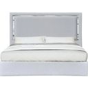 The appearance of Monet Silver Grey Queen Upholstered Platform Bed designed by J&M in the modern / contemporary interior design. This silver piece of furniture was selected by 1StopBedrooms from Monet Collection to add a touch of cosiness and style into your home. Sku: 18741-Q. Bed Type: Platform Bed. Bed Size: Queen.