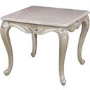 The appearance of Monique End Table In White designed by New Classic in the traditional interior design. This white piece of furniture was selected by 1StopBedrooms from Monique Collection to add a touch of cosiness and style into your home. Sku: T502T-20. Material: Marble.