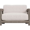 The appearance of Montaigne Outdoor Chair And A Half designed by Bernhardt in the modern / contemporary interior design. This weathered teak woven piece of furniture was selected by 1StopBedrooms from Montaigne Collection to add a touch of cosiness and style into your home. Sku: O3383B. Material: Wood. Upholstery Material: Woven Fabric.