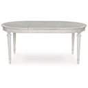 The appearance of Montelaine Dining Extension Table In Antique White designed by Signature Design by Ashley in the traditional interior design. This antique white piece of furniture was selected by 1StopBedrooms from Montelaine Collection to add a touch of cosiness and style into your home. Sku: D795-35. Table Top Shape: Oval. Material: Wood. Size: 72" x 48".