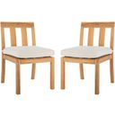 The appearance of Montford Teak Dining Chair In Natural designed by Safavieh Couture in the modern / contemporary interior design. This natural piece of furniture  was selected by 1StopBedrooms from Montford Collection to add a touch of cosiness and style into your home. Sku: CPT1006A-SET2. Material: Wood.