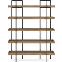 The appearance of Montia 76 Inch Bookcase In Light Brown designed by Signature Design by Ashley in the modern / contemporary interior design. This light brown piece of furniture was selected by 1StopBedrooms from Montia Collection to add a touch of cosiness and style into your home. Sku: H632-70. Material: Wood.