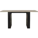 The appearance of Monty Light Oak and Black Retro Mid Century Wood Dining Table designed by Safavieh in the modern / contemporary interior design. This light grey piece of furniture was selected by 1StopBedrooms from Monty Collection to add a touch of cosiness and style into your home. Sku: FOX4247A. Table Top Shape: Rectangular. Material: Iron. Size: 63".