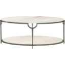 The appearance of Morello Oval Metal Cocktail Table designed by Bernhardt in the modern / contemporary interior design. This oxidized nickel/carrara marble piece of furniture  was selected by 1StopBedrooms from Morello Collection to add a touch of cosiness and style into your home. Sku: 469013. Material: Steel.