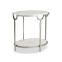 The appearance of Morello Oval Metal End Table designed by Bernhardt in the modern / contemporary interior design. This oxidized nickel/carrara marble piece of furniture  was selected by 1StopBedrooms from Morello Collection to add a touch of cosiness and style into your home. Sku: 469113. Material: Steel.