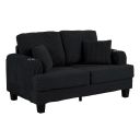 The appearance of Moretaine Loveseat In Black designed by Furniture of America in the modern / contemporary interior design. This black piece of furniture  was selected by 1StopBedrooms from Moretaine Collection to add a touch of cosiness and style into your home. Sku: SL6932BK-LV-1;SL6932BK-LV-2. Material: Fabric.