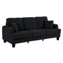 The appearance of Moretaine Sofa In Black designed by Furniture of America in the modern / contemporary interior design. This black piece of furniture  was selected by 1StopBedrooms from Moretaine Collection to add a touch of cosiness and style into your home. Sku: SL6932BK-SF-1;SL6932BK-SF-2. Material: Fabric.