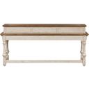 The appearance of Morgan Creek Console Table designed by Liberty in the traditional interior design. This white and brown piece of furniture was selected by 1StopBedrooms from Morgan Creek Collection to add a touch of cosiness and style into your home. Sku: 498-OT7736. Material: Wood.