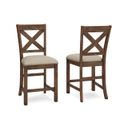 The appearance of Moriville Upholstered Counter Stool Set of 2 designed by Signature Design by Ashley in the transitional interior design. This beige piece of furniture was selected by 1StopBedrooms from Moriville Collection to add a touch of cosiness and style into your home. Sku: D631-124. Material: Fabric.