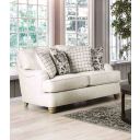 The appearance of Mossley Loveseat In Ivory designed by Furniture of America in the transitional interior design. This ivory piece of furniture  was selected by 1StopBedrooms from Mossley Collection to add a touch of cosiness and style into your home. Sku: SM6090-LV. Material: Fabric.