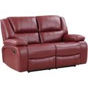 The appearance of Camila Upholstered Motion Reclining Loveseat Red Faux Leather designed by Coaster in the transitional interior design. This red piece of furniture  was selected by 1StopBedrooms from Camila Collection to add a touch of cosiness and style into your home. Sku: 610242. Material: Faux Leather.