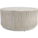 The appearance of Mrytle 40 Inch Round Coffee Table In Gray Wash designed by Classic Home in the transitional interior design. This gray wash piece of furniture  was selected by 1StopBedrooms from Mrytle Collection to add a touch of cosiness and style into your home. Sku: 51011258. Material: Mango Wood.
