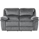 The appearance of Muirfield Gray Double Reclining Console Loveseat designed by Homelegance in the modern / contemporary interior design. This gray piece of furniture was selected by 1StopBedrooms from Muirfield Collection to add a touch of cosiness and style into your home. Sku: 9913-2WC. Material: Microfiber.