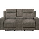 The appearance of Muncie Double Reclining Loveseat with Center Console In Gray designed by Homelegance in the modern / contemporary interior design. This gray piece of furniture was selected by 1StopBedrooms from Muncie Collection to add a touch of cosiness and style into your home. Sku: 9635BR-2. Material: Microfiber / Microsuede.