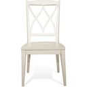 The appearance of Myra XX-Back Side Chair Set of 2 In White designed by Riverside Furniture in the country / farmhouse interior design. This white piece of furniture was selected by 1StopBedrooms from Myra Collection to add a touch of cosiness and style into your home. Sku: 59347. Material: Wood.