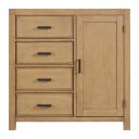The appearance of Mystic Chifferobe In Honey Wood designed by Soho Baby in the modern / contemporary interior design. This honey piece of furniture was selected by 1StopBedrooms from Mystic Collection to add a touch of cosiness and style into your home. Sku: 13245810. Material: Wood.