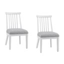 The appearance of Nadine Dining Chair Set of 2 In Bright White Oak and Brushed Nickel designed by Bassett Mirror Company in the coastal interior design. This white and brushed nickel piece of furniture  was selected by 1StopBedrooms from Nadine Collection to add a touch of cosiness and style into your home. Sku: 9436-DR-800-2. Material: Wood.