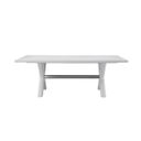 The appearance of Nadine Rectangle Dining Table In Bright White Oak and Brushed Nickel designed by Bassett Mirror Company in the coastal interior design. This white and brushed nickel piece of furniture  was selected by 1StopBedrooms from Nadine Collection to add a touch of cosiness and style into your home. Sku: 9436-DR-600. Table Top Shape: Rectangular. Size: 84" x 42". Material: Solid Wood.