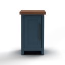 Nantucket 14 Inch Chairside Table In Blue Denim and Whiskey