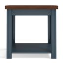 Nantucket 24 Inch Side Table In Blue Denim and Whiskey