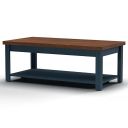 Nantucket 48 Inch Coffee Table In Blue Denim and Whiskey